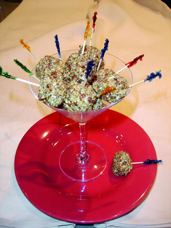 Red Grapes Rolled in Blue Cheese and Pecans